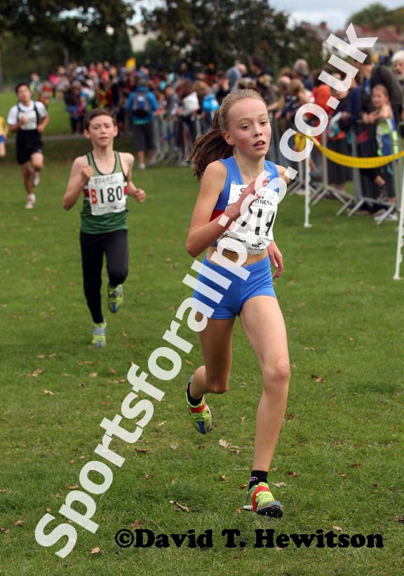 Mancester Harriers winning the under-13 girls Northern Cross Country Relays, Graves Park, Sheffield.